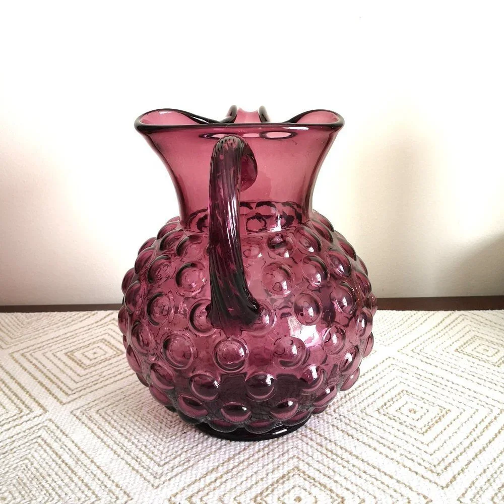 MCM Murano Amethyst‎ / Purple Glass Bubble Pitcher